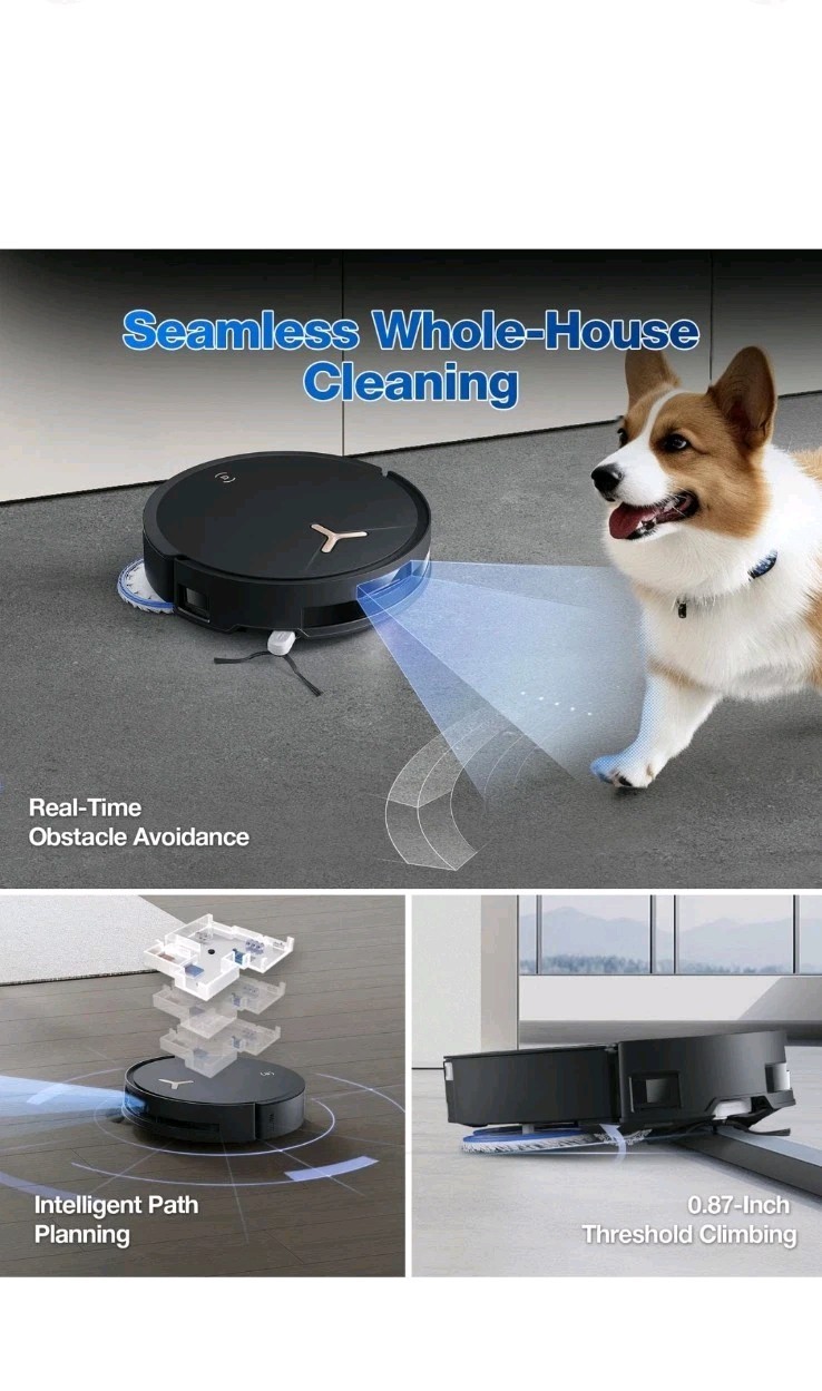 ECOVACS DEEBOT T50 MAX PRO Omni Robot Vacuum and Mop, 18,500Pa Suction, 18mm