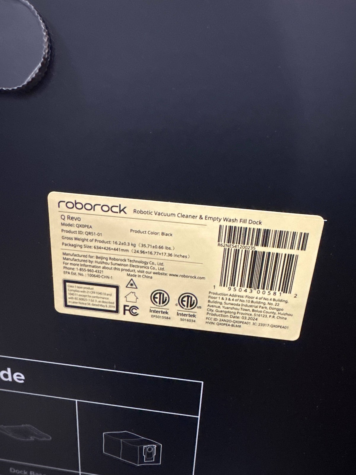 ROBOROCK Q REVO ROBOT VACUUM AND MOP – BLACK