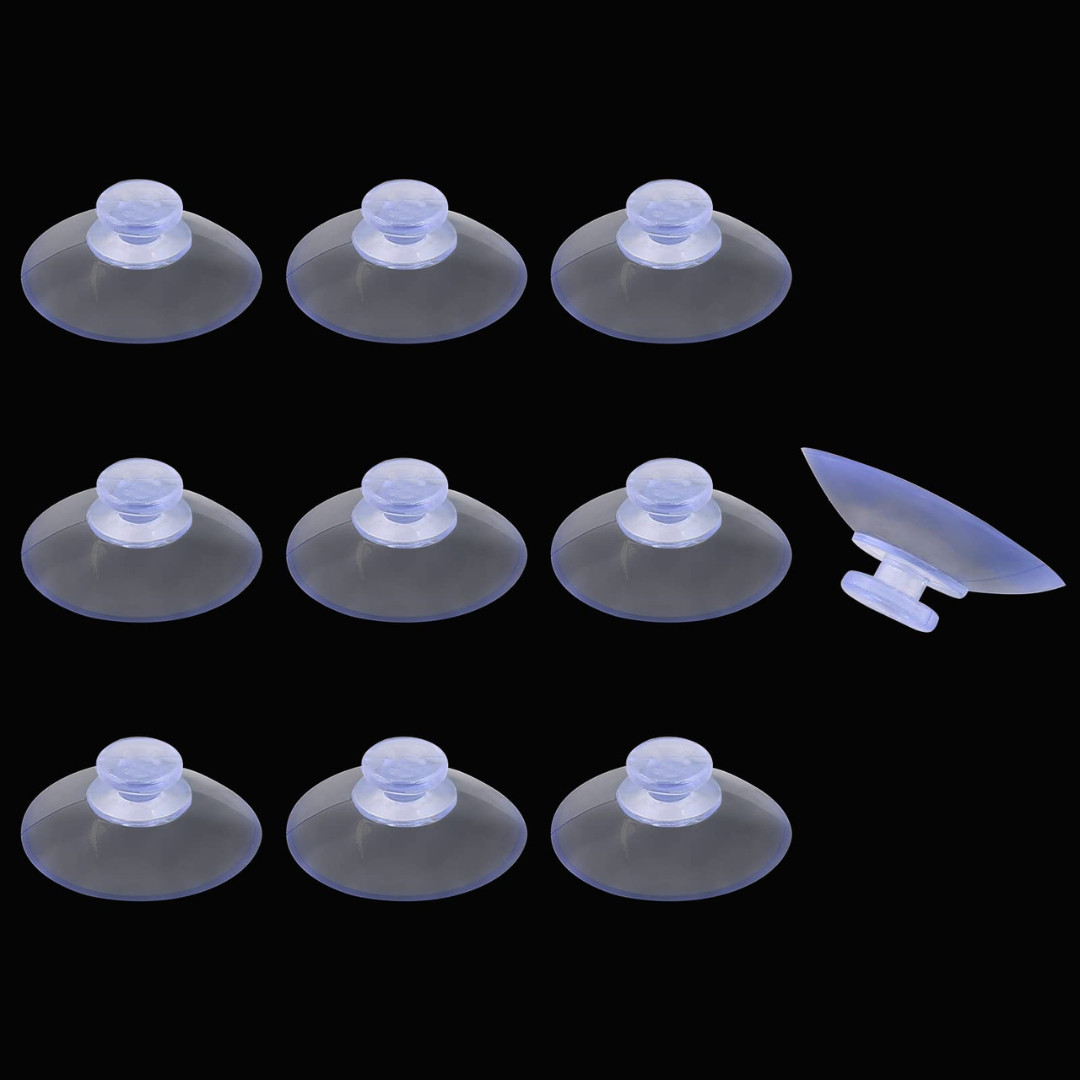 10 Pack Clear Suction Cups for Glass Table Furniture, 20MM Thick PVC Sucker Pads