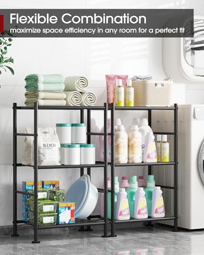 Storage Shelves – 3 Tier Shelf Organizer, 18.0W x 12.0D x 30.0H (3T) Black