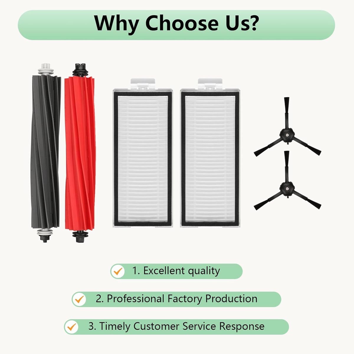Replacement Accessories Kit For Roborock Q8 Max /Q8 Max +/Q5 Pro Vacuum Cleaner