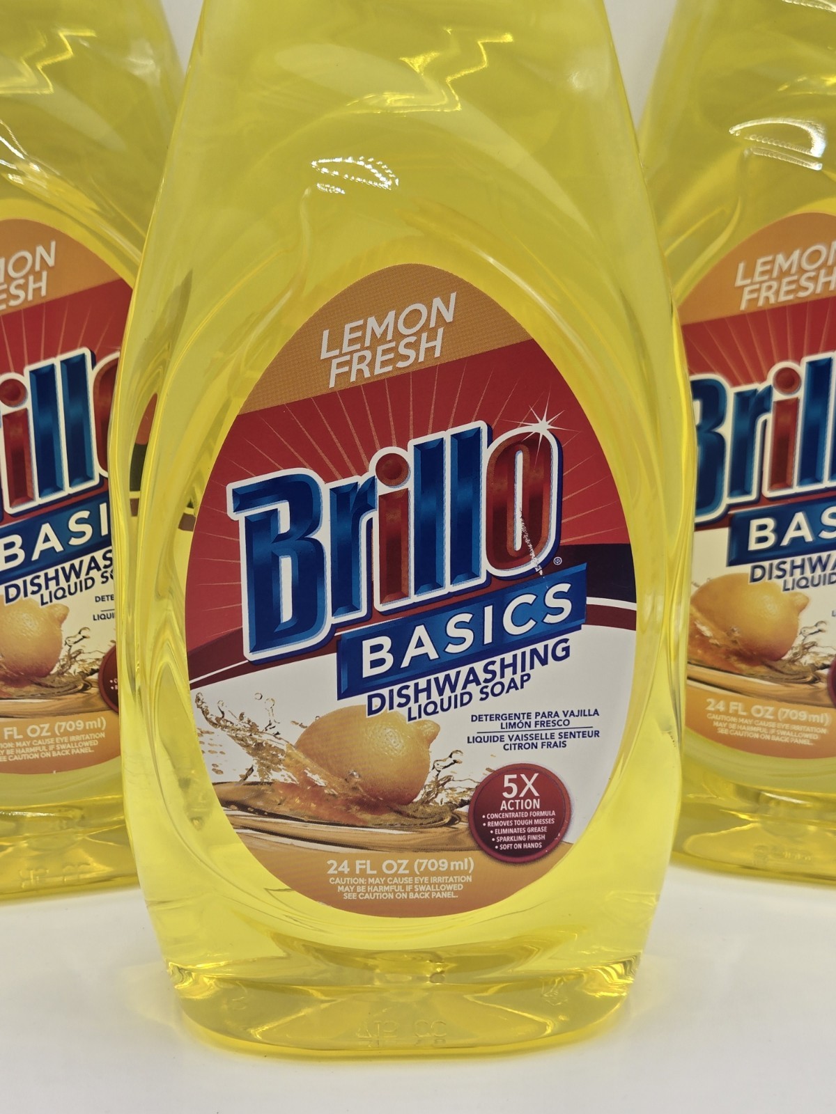 3X Brillo Basics Dishwashing Detergent – Lemon Fresh Scent – 24oz – 3 Pack