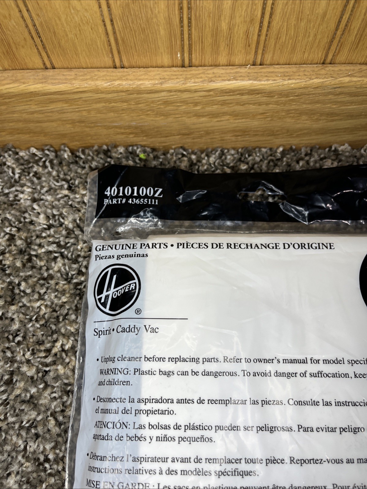 Genuine Hoover Type Z Vacuum sweeper Replacement Allergen Filtration -3 Bags