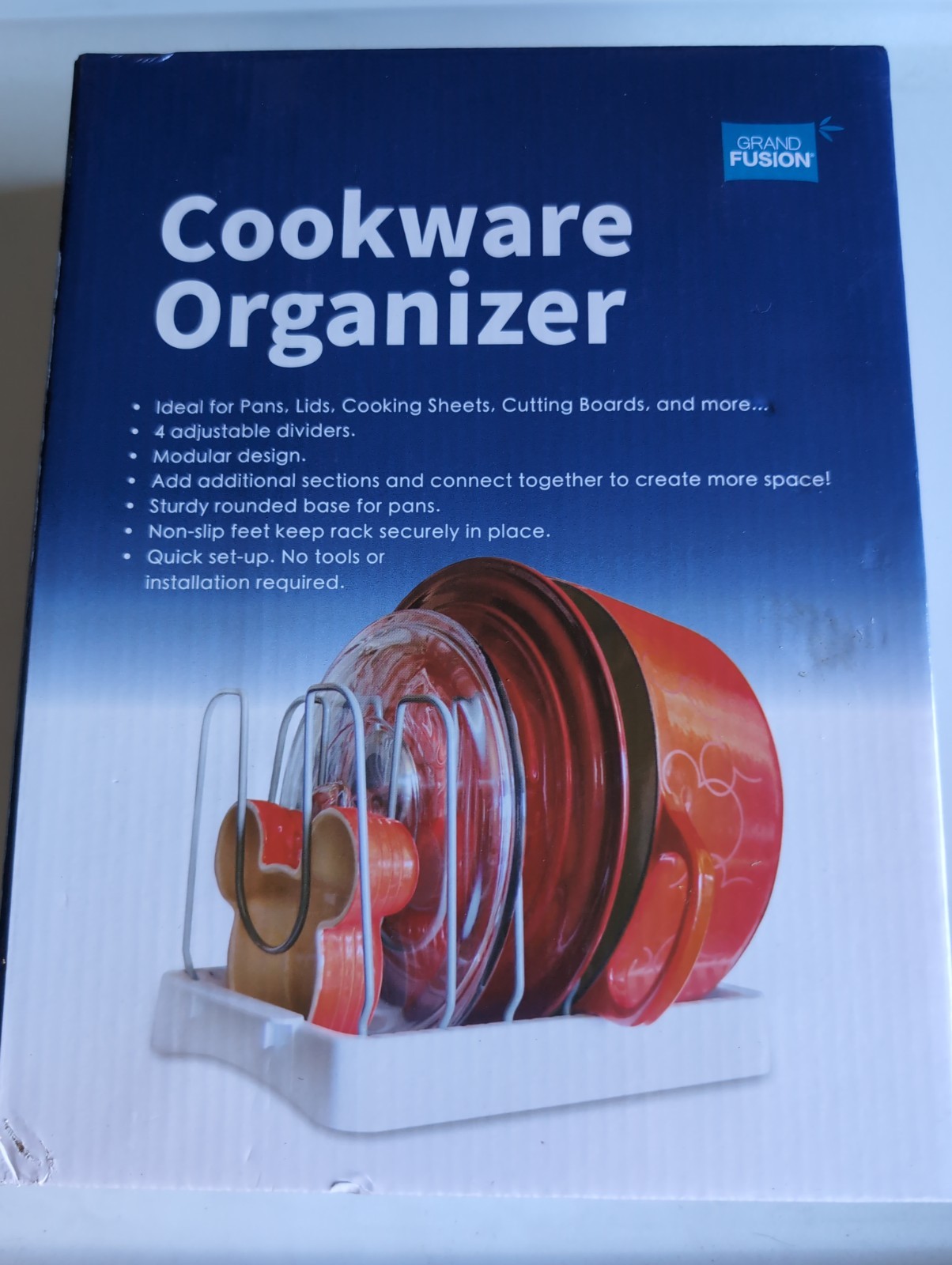 Grand Fusion Cookware Organiser Non Slip Feet Quick Set Up Premium Quality