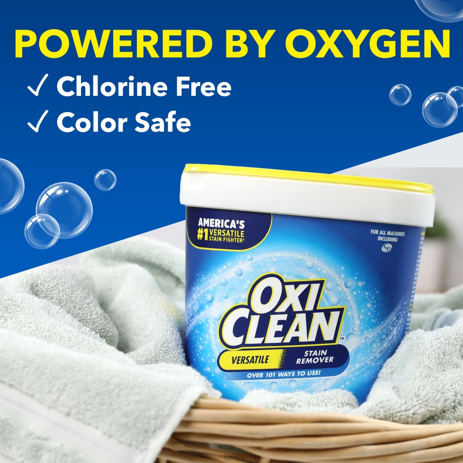 3 Pack OxiClean Versatile Stain Remover Powder, 5 lb Tub, Multi-Purpose Cleaner