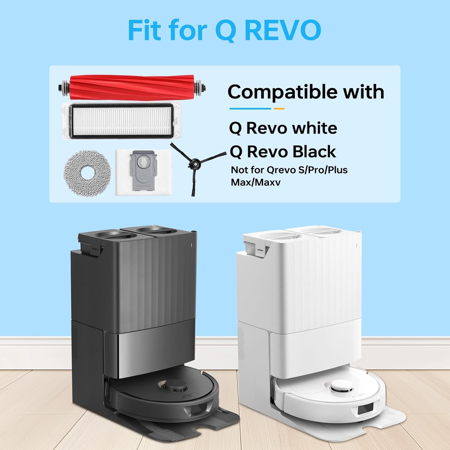 24 Pack Accessories for Roborock Q Revo Qrevo S Pro Plus Max Maxv Master Robot