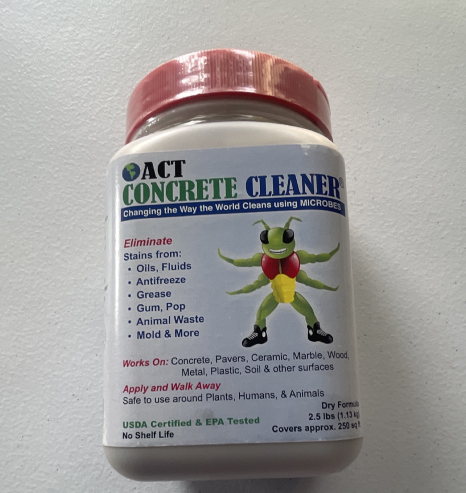 ACT Concrete Cleaner Non-Toxic Biodegradable 2.5 lbs USDA Certified EPA Tested