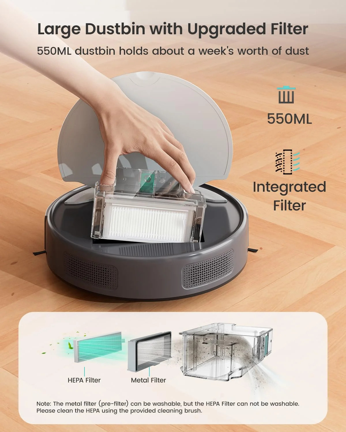 Lefant Robot Vacuum Cleaner, 4500Pa Suction, PSD Obstacle Avoidance, WiFi App