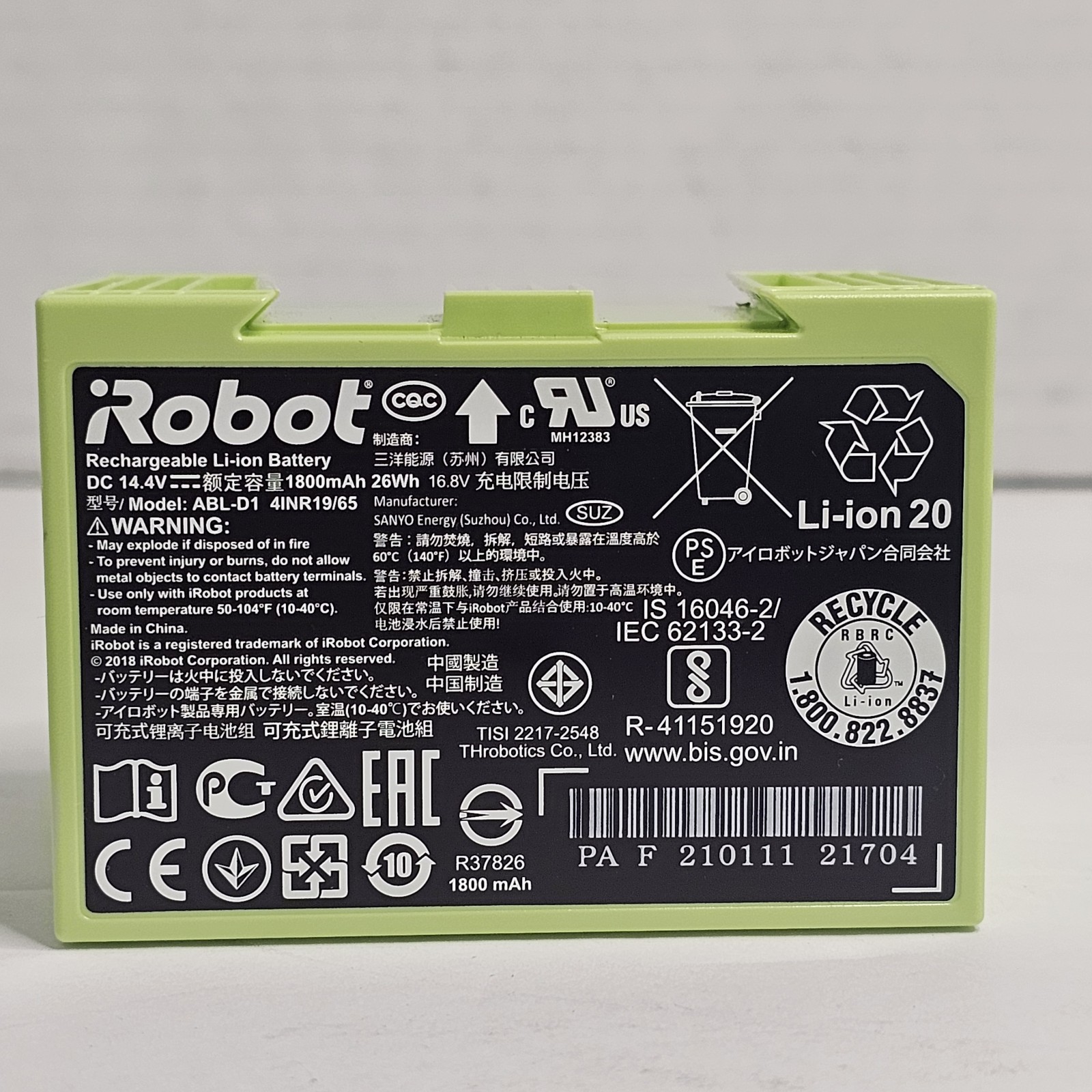 OEM iRobot Roomba Li-Ion Battery ABL-D1 i3 i4 i5 i6 i7 i8 e5 e6 j5 j7 Tested