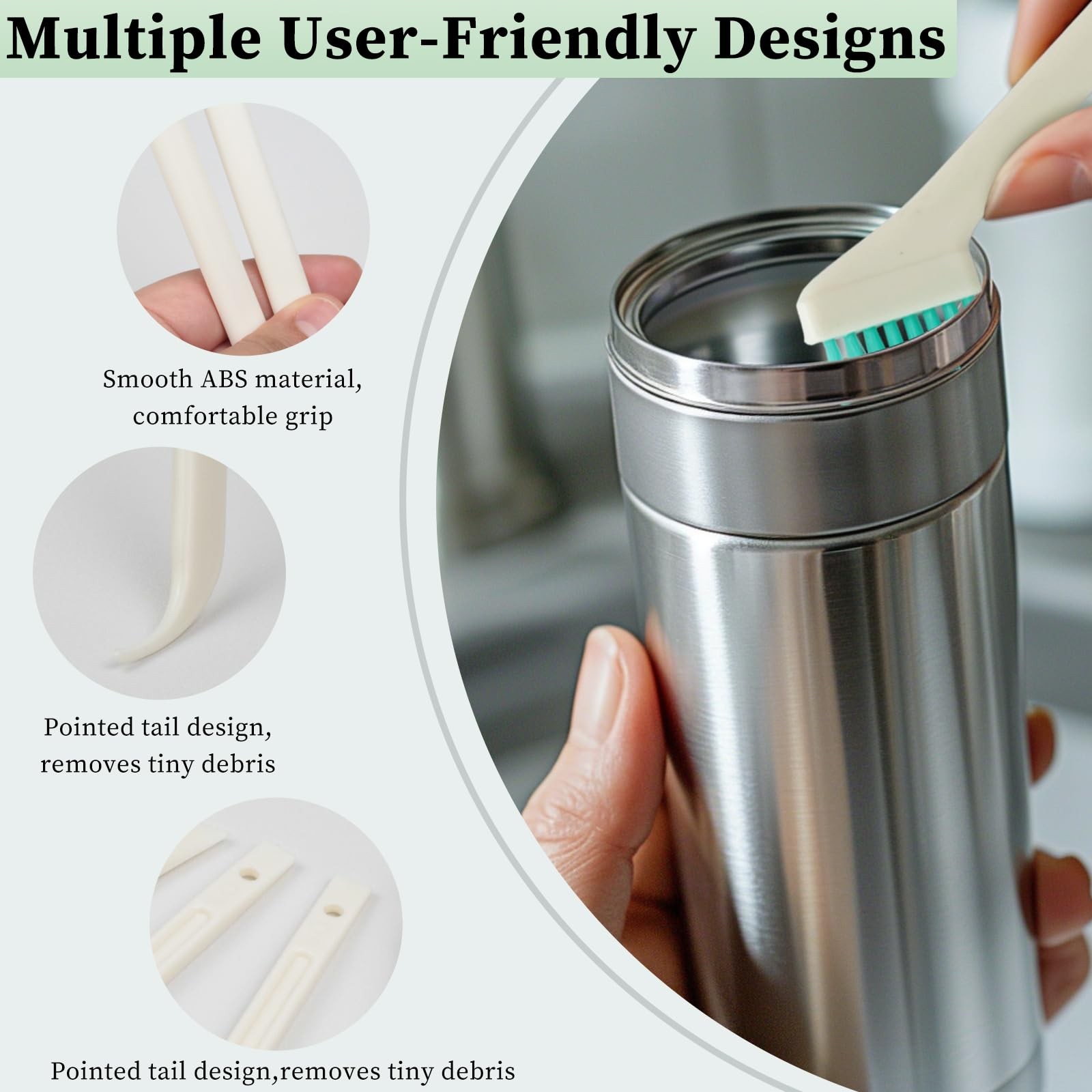 8-Piece Small Cleaning Brush Set for Tight Spaces, Mini Crevice Brushes for…