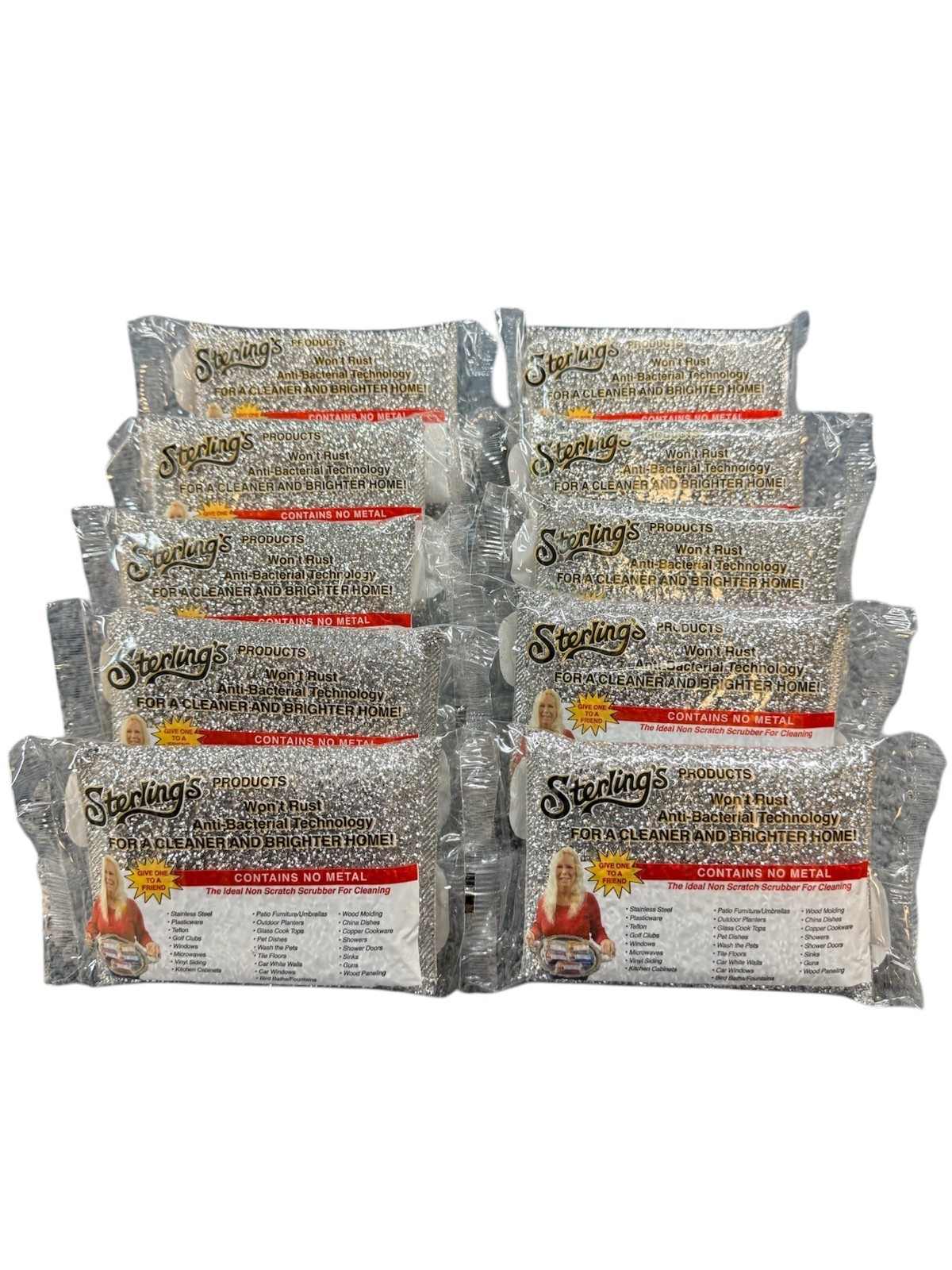 10 Silver Sterling Non Scratch Sterling’s Sponges Scrub Pads.