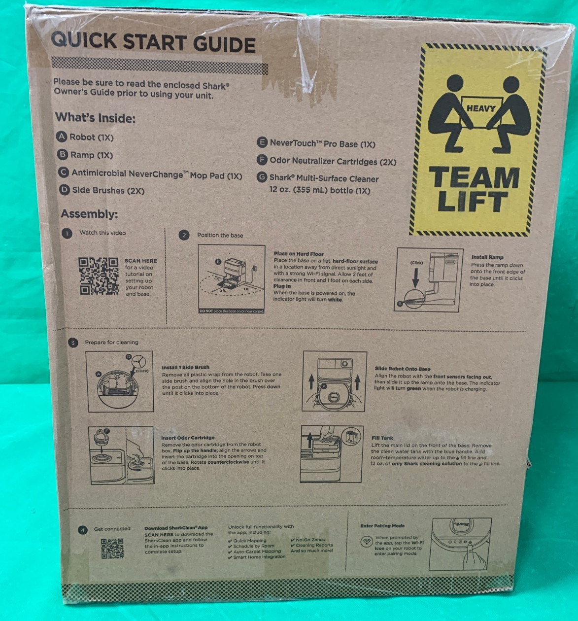 Shark PowerDetect UV Reveal 2-in-1 Robot Vacuum & Mop – White (AV3000XE)