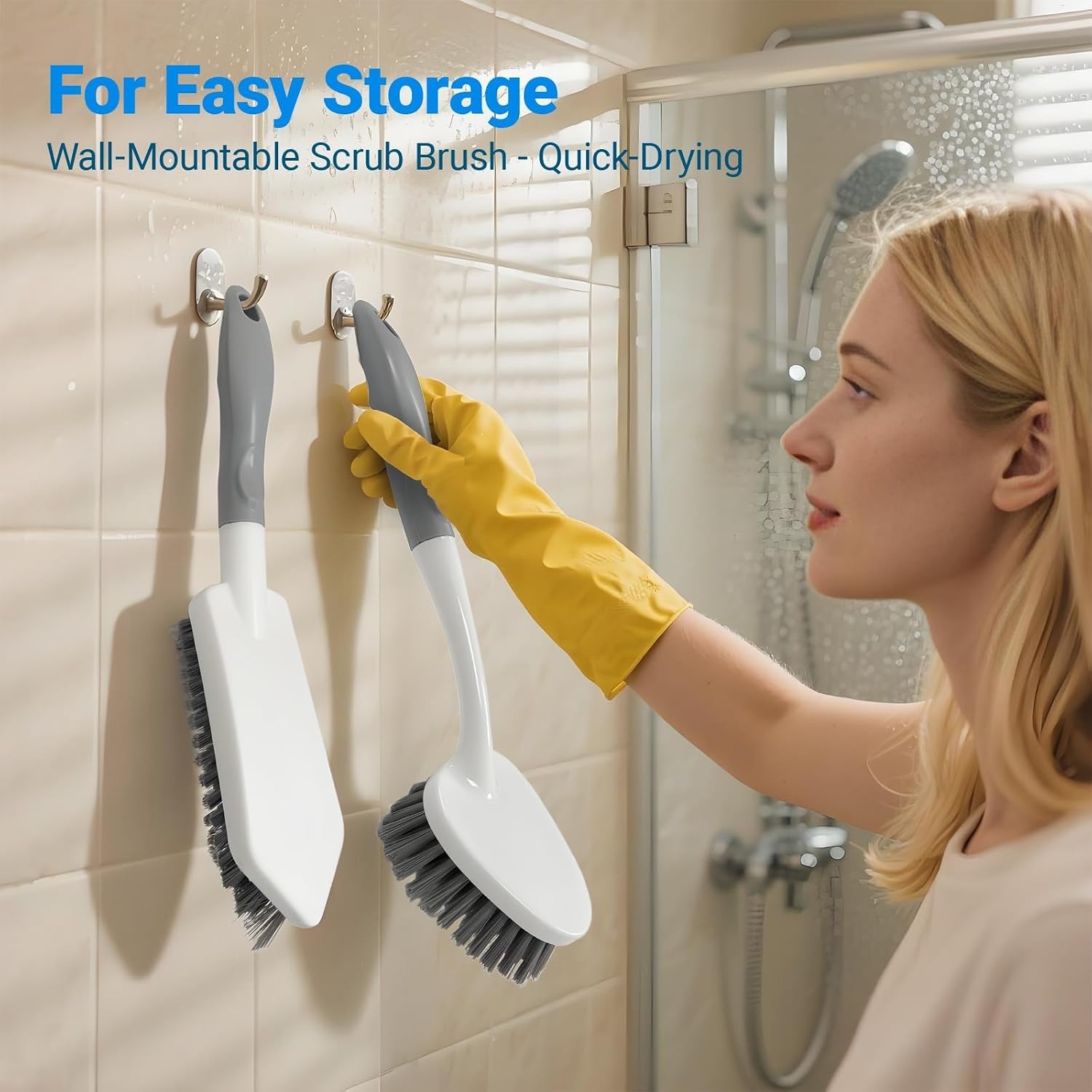 2 Pack Heavy Duty Scrub Brush Set with Hard Bristle, Cleaning Brush Designed …