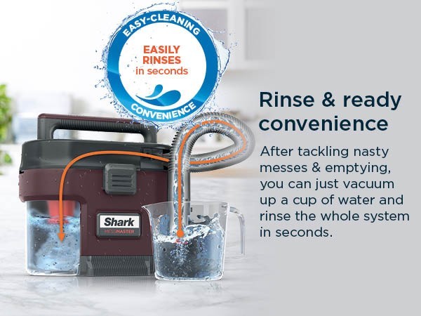 Shark Messmaster Portable Wet Dry Vacuum, 1 Gallon Capacity, True Grip Accessory