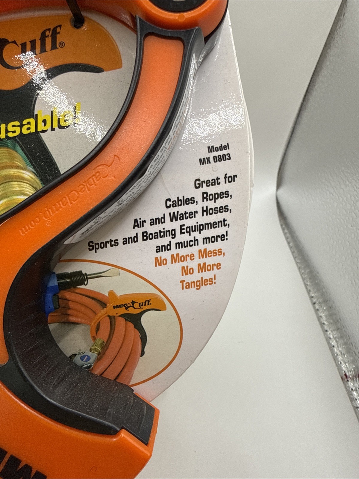 2 Cable Cuff Mega Cuff – Single Extra Large Reusable Serrated Cable Organizer.