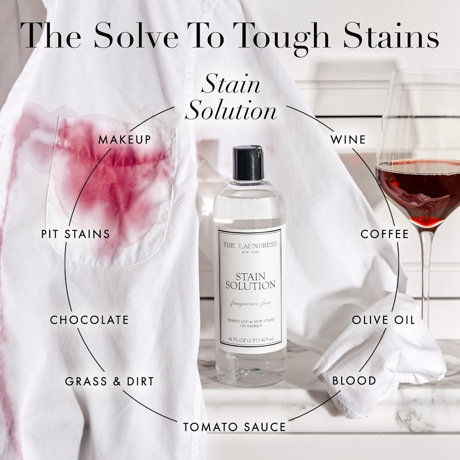 Powerful 16 Fl Oz Stain Solution – Targets Makeup, Coffee, Red Wine, & More