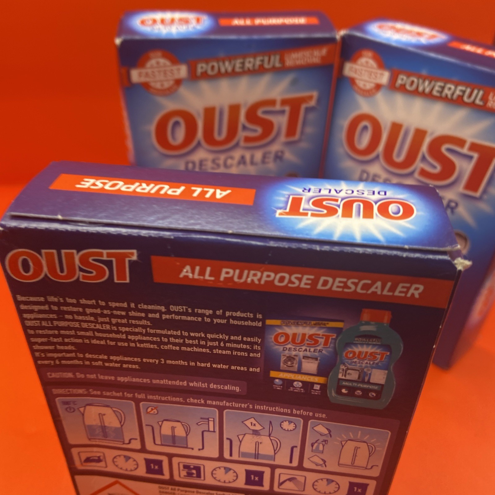 3x OUST All Purpose Descaler Kettle Iron Limescale Remover Cleaner De-Scaler 3pk