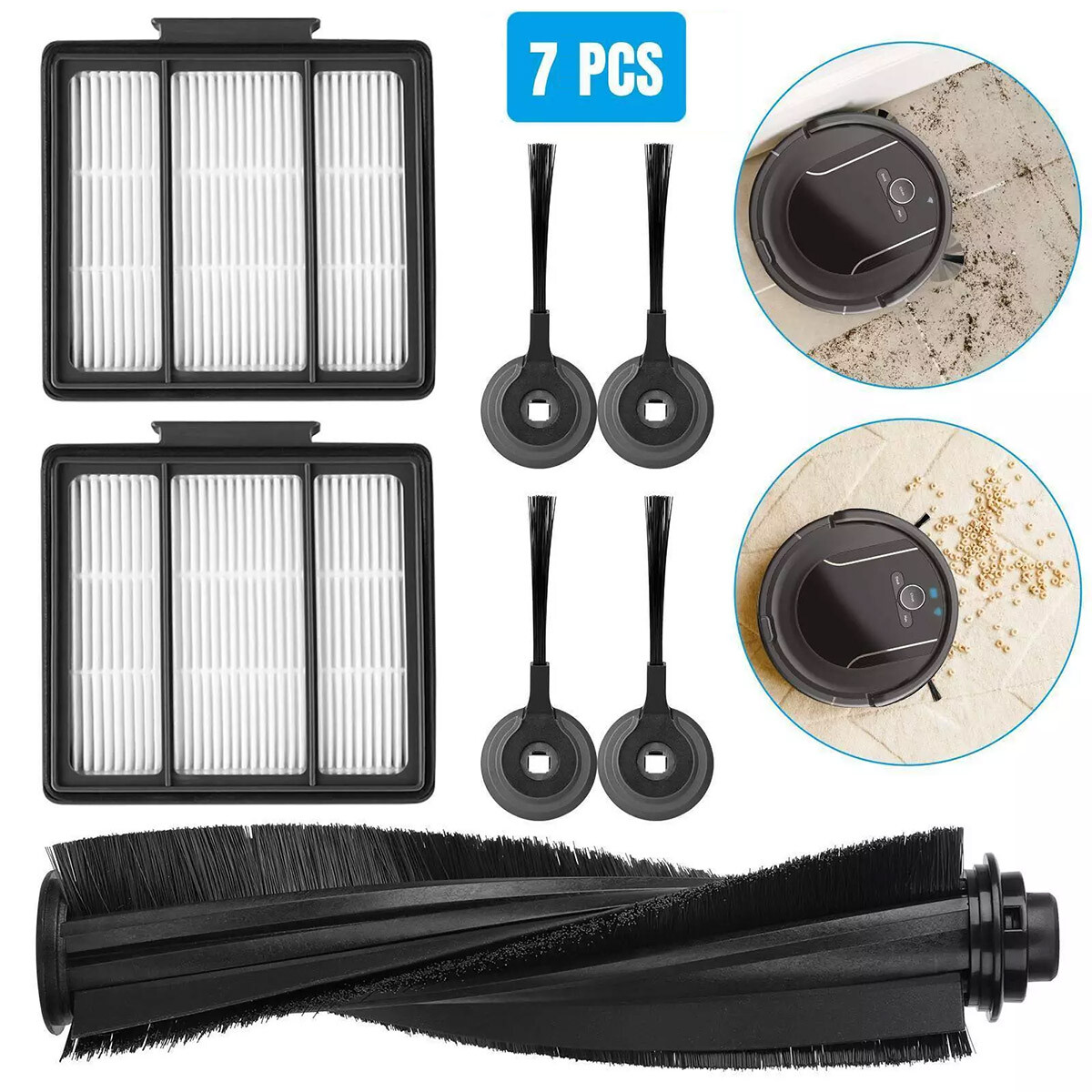 7 Pcs Vacuum Cleaner Replacement Parts Brush Kit For Shark ION Robot S87-RV750_N