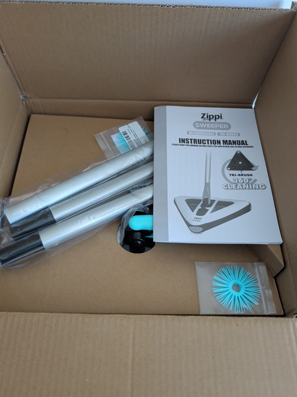 New Zippi Sweeper Standard Open Box Rechargeable 360 Cleaning Floor Sweep