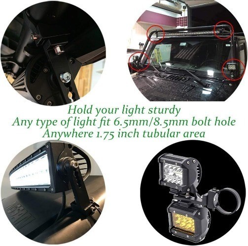 Mounting Bracket for 1.75 Inch Tube Roll Cage Bull Bar Roof Ra Size: 1.75 inch