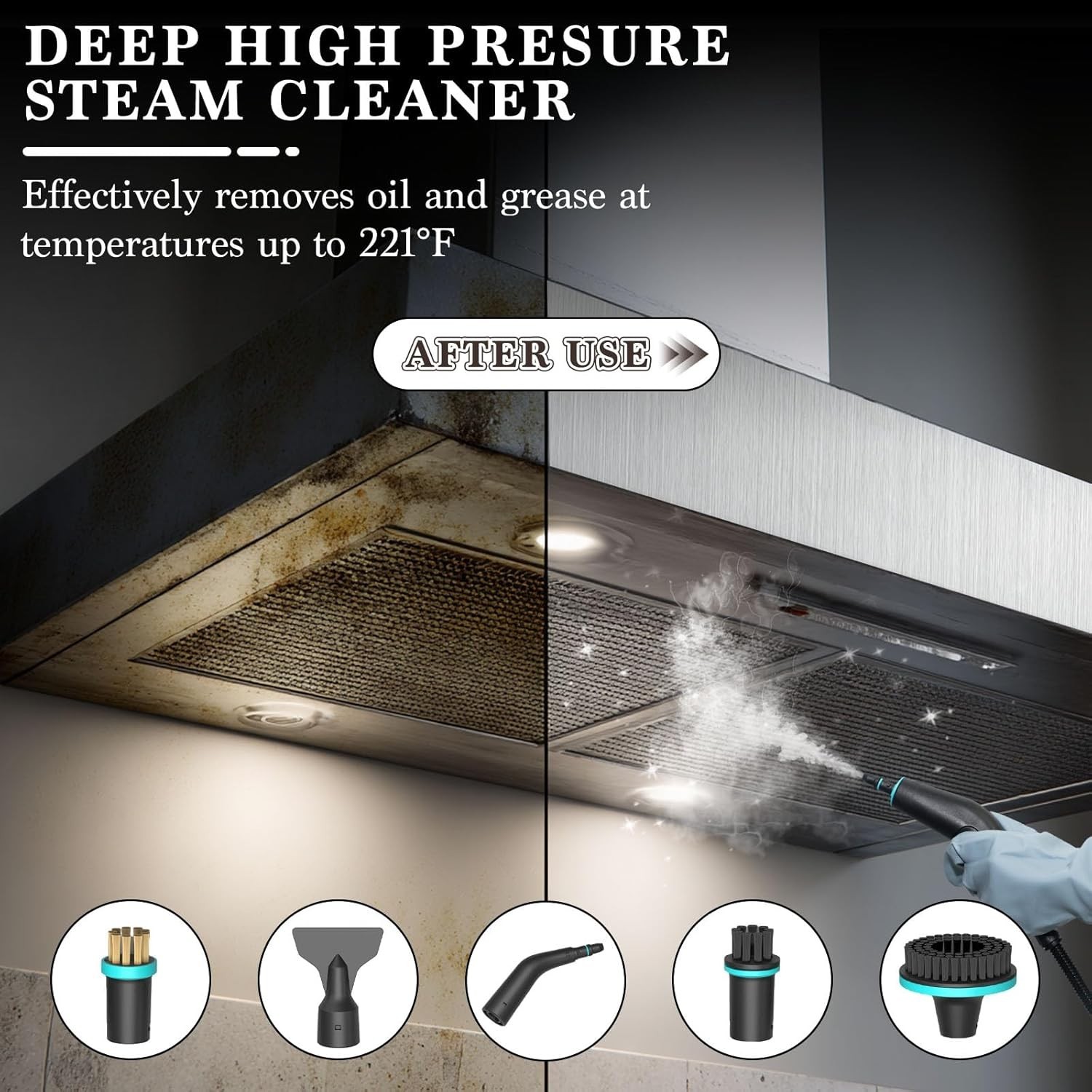 Steam Cleaner Handheld Portable High Pressure Multi-surface Home Car Cleaning