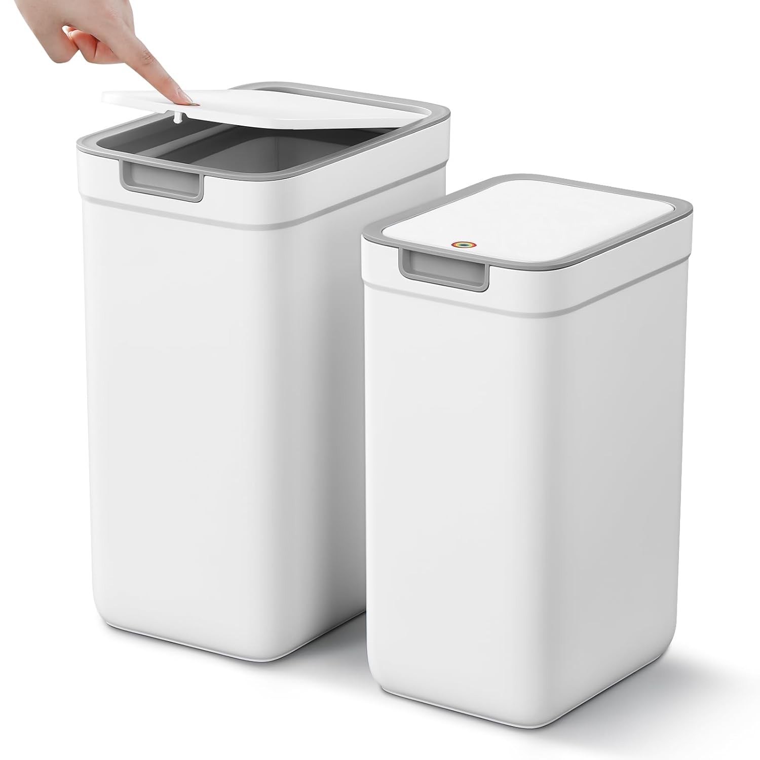 Garbage Can with Pop-Up Lid, MediumTrash Can, Slim Trash Bin Waste Basket-New