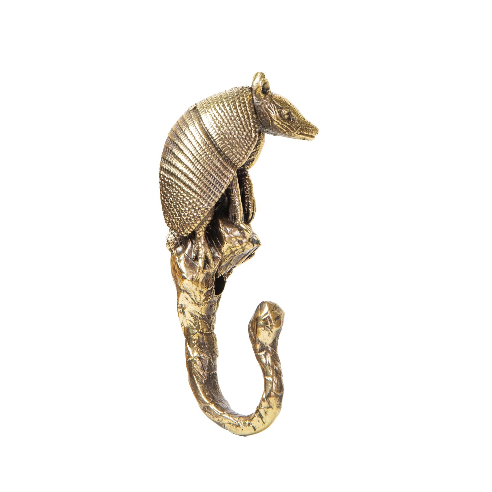 Armadillo, brass large hook, exquisite details. Perfect for clothes, towels, hat