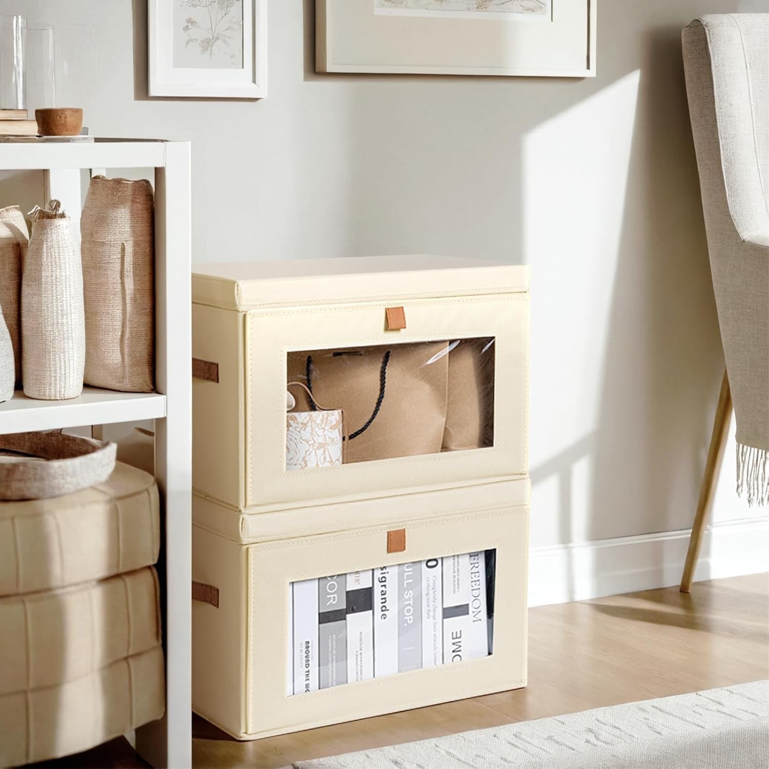 Large Closet Storage Organizer – Clothes Storage Bins with Handles & Window, …
