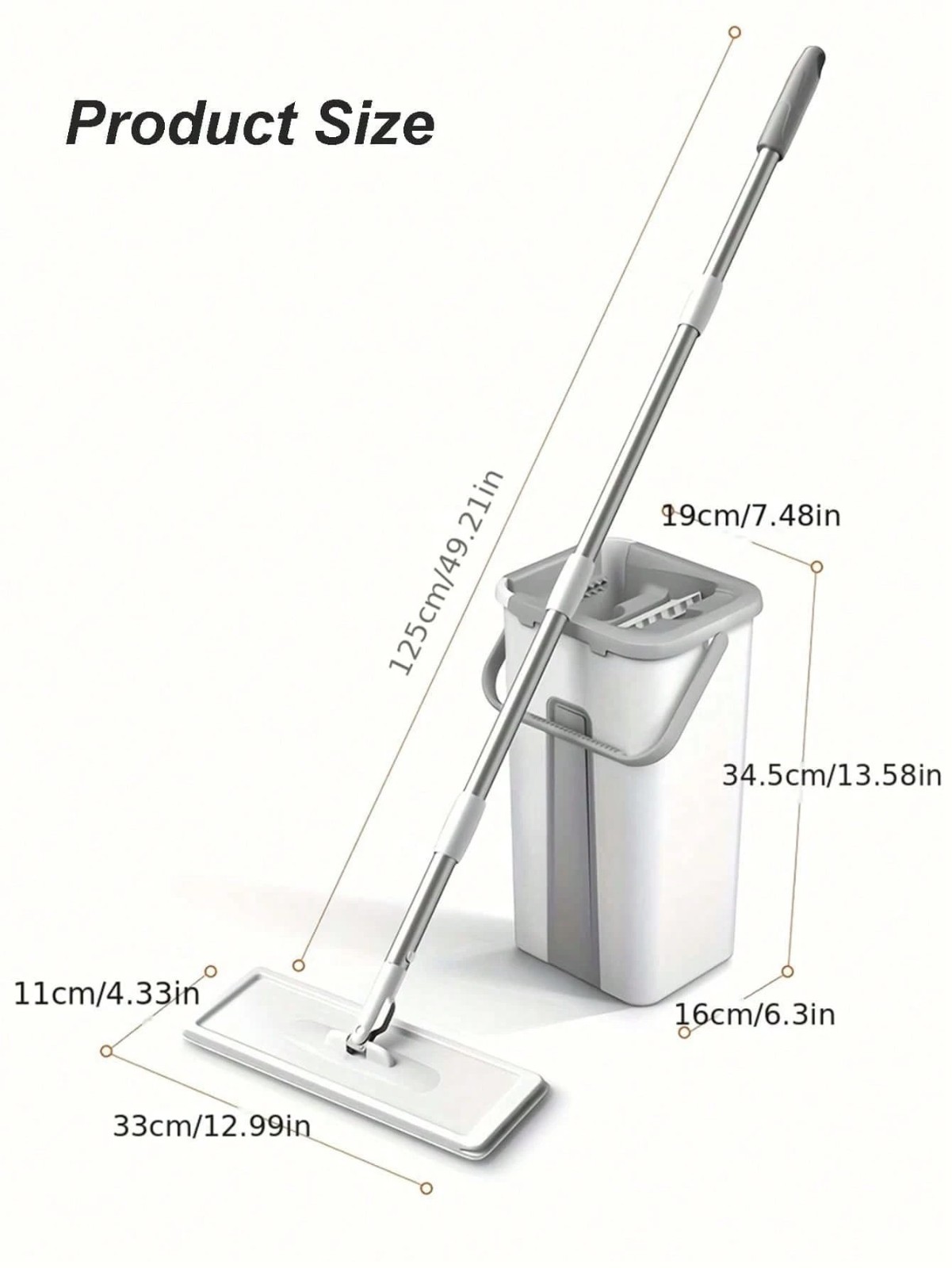 New Hands Free Flat Mop Bucket Washable Microfiber Hardwood Floor Mop