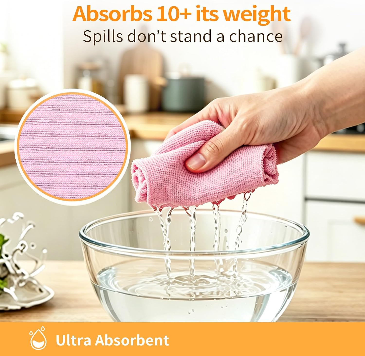 Viraelive Microfiber Cleaning Cloth Roll, 50 Pack, Pink Wave, 12″x12″ | Super…