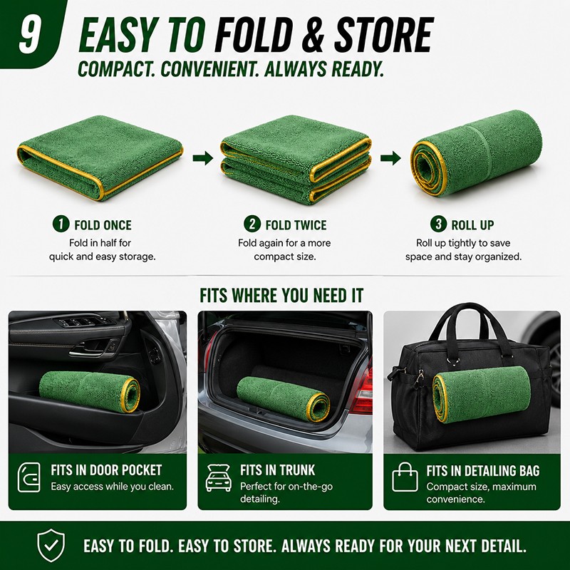 4 Pack Microfiber Car Detailing Towels 16″ x 24″ 380 GSM Lint Free Scratch Free