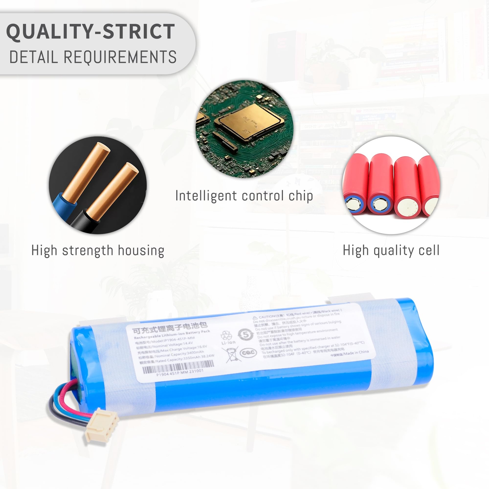 3400mAh Battery for Ecovacs Deebot N8 N8+ N8 PRO+, Deebot Ozmo 900 905 920 930