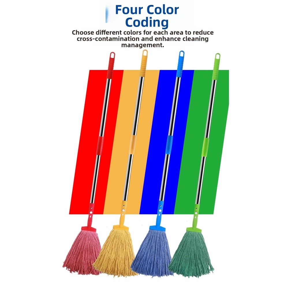 For Wax Mop with Ergonomic Non Slip Grip 36cm Cotton Yarn 1.2M Steel Rod