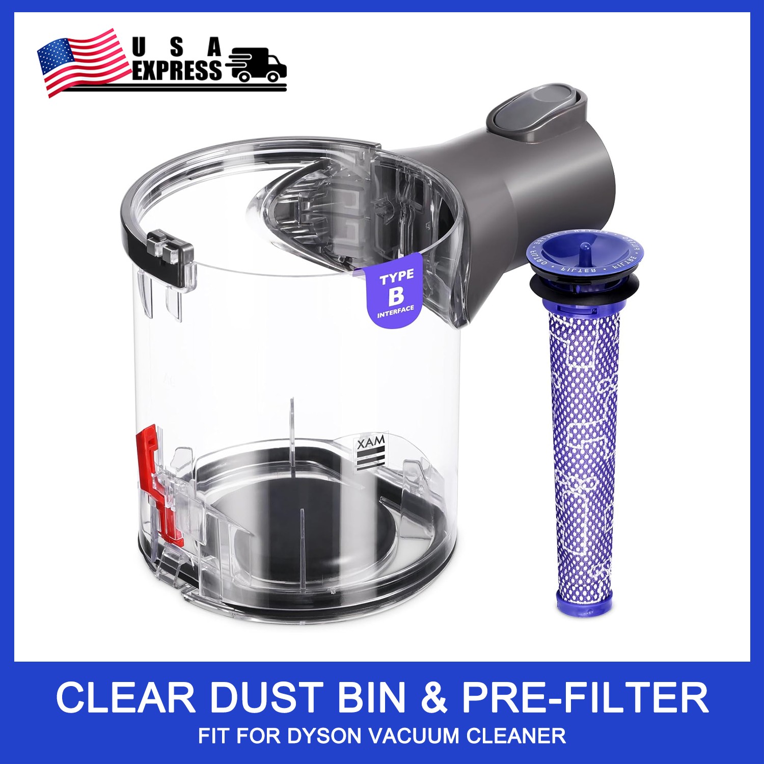 Canister Dust Bin Replace 965660-01 Type B Interface for Dyson V6 DC58 DC59 DC62