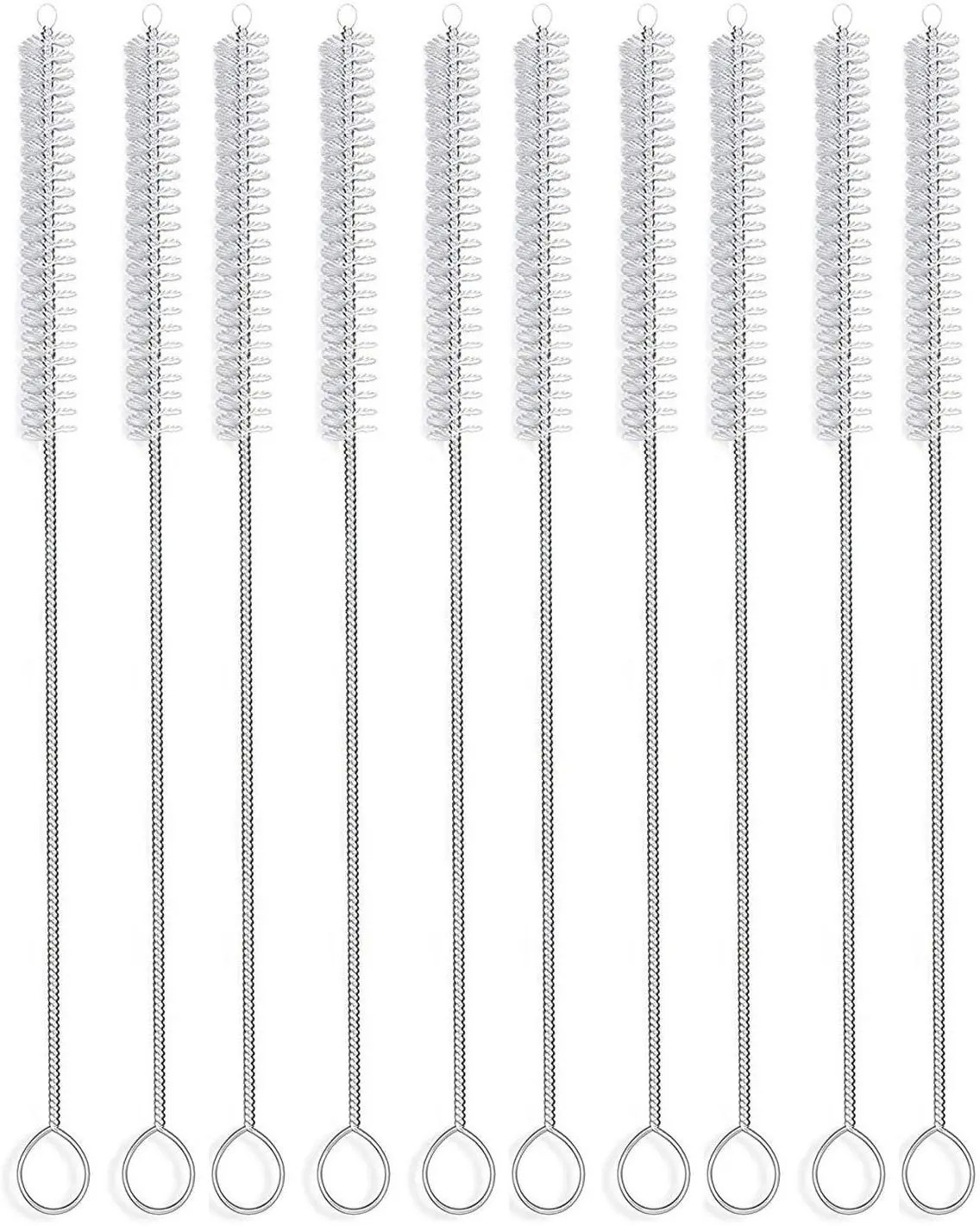 Nylon Straw Brush Cleaner Bottle Tube Pipe Small Long Cleaning 10Pcs Set