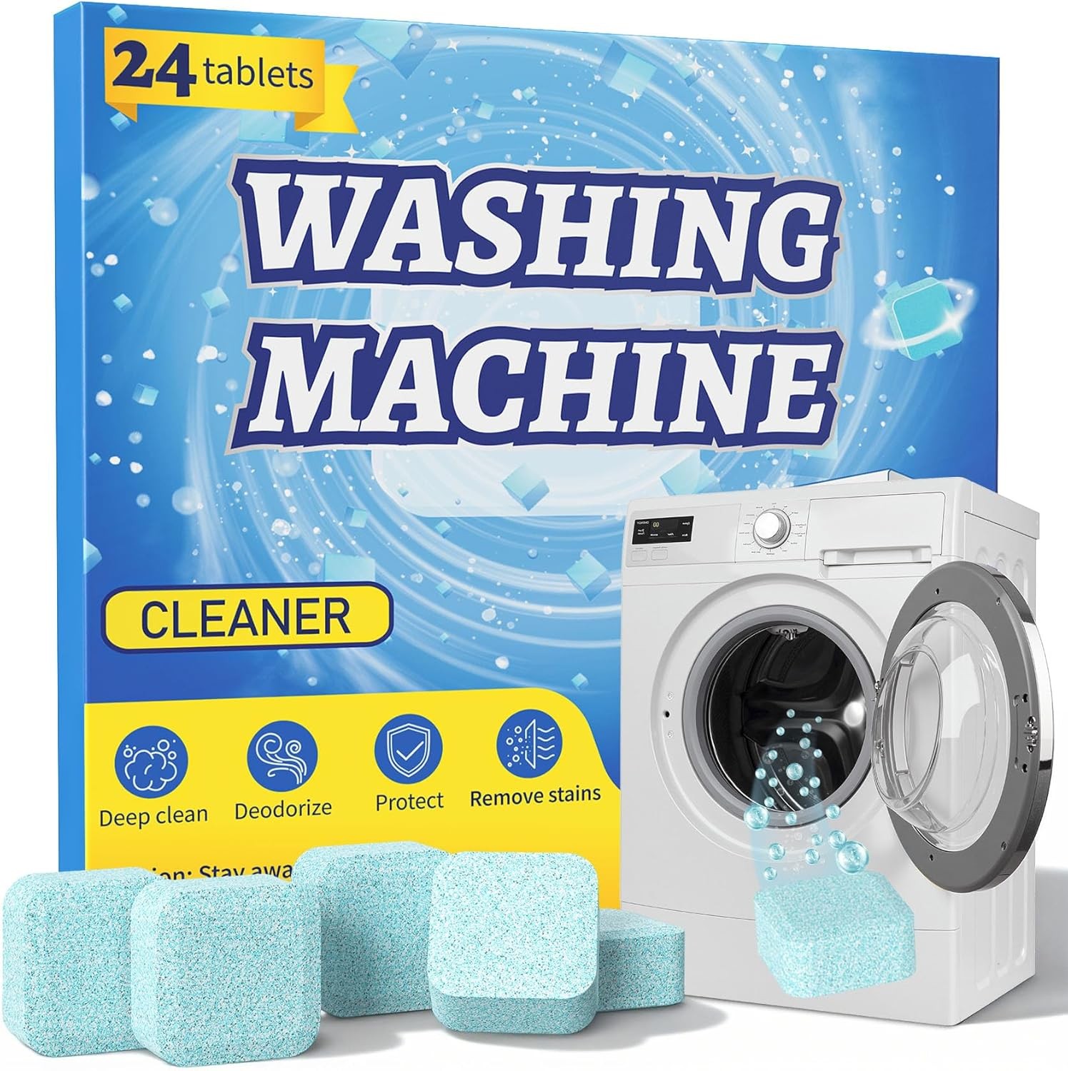 Uproot Clean Washing Machine Cleaner Tablets – 24 Pack for a 12 Month Supply. Fo