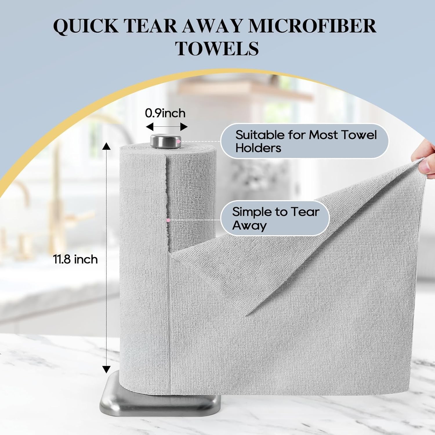 Microfiber Cleaning Cloth Roll 90 Pack, Tear Away Microfiber Towels, 12″ x 12…