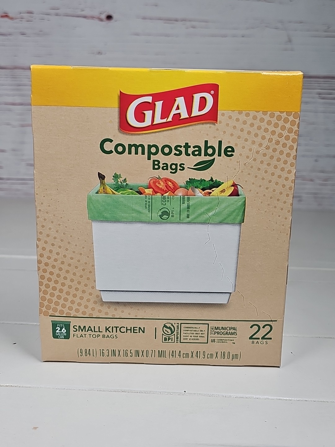 Kitchen Compost Bags, 100% Compostable Bag, 2.6 Gallon, Unscented – 22