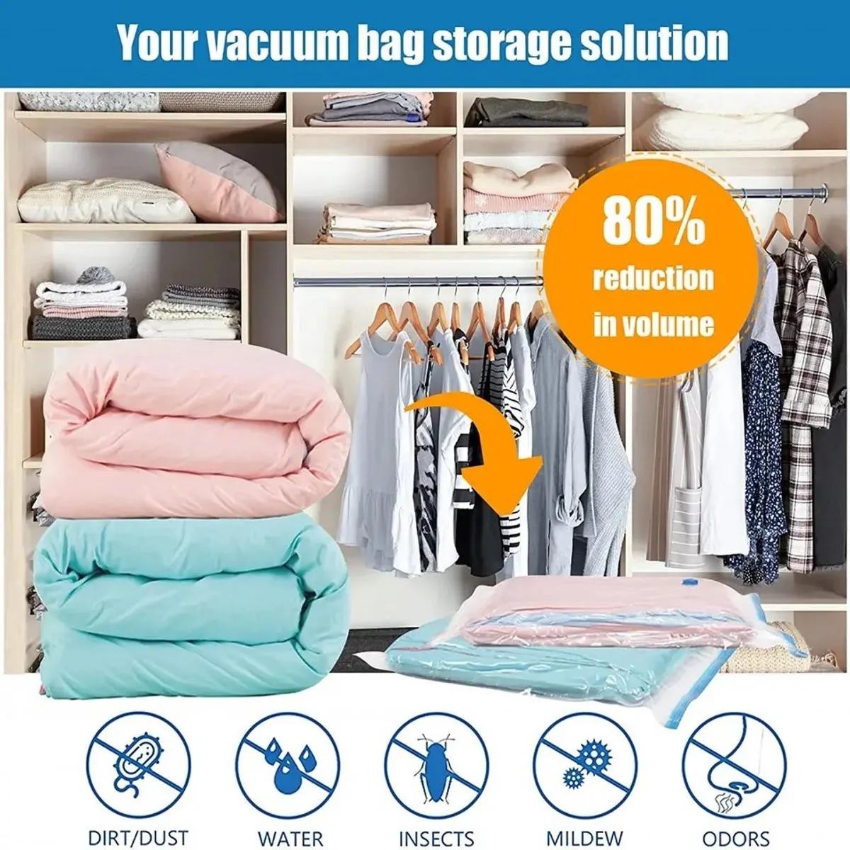 22 Pack Vacuum Storage Bags, Space Saver Bags for Comforters Blankets Clothes Ho