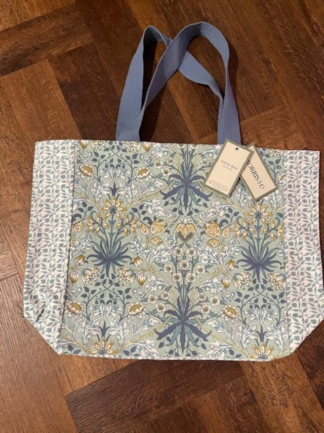 BRAND NEW! MORRIS & CO- 100% Cotton Canvas “HYACINTH” Floral Tote Bag – SO COOL!