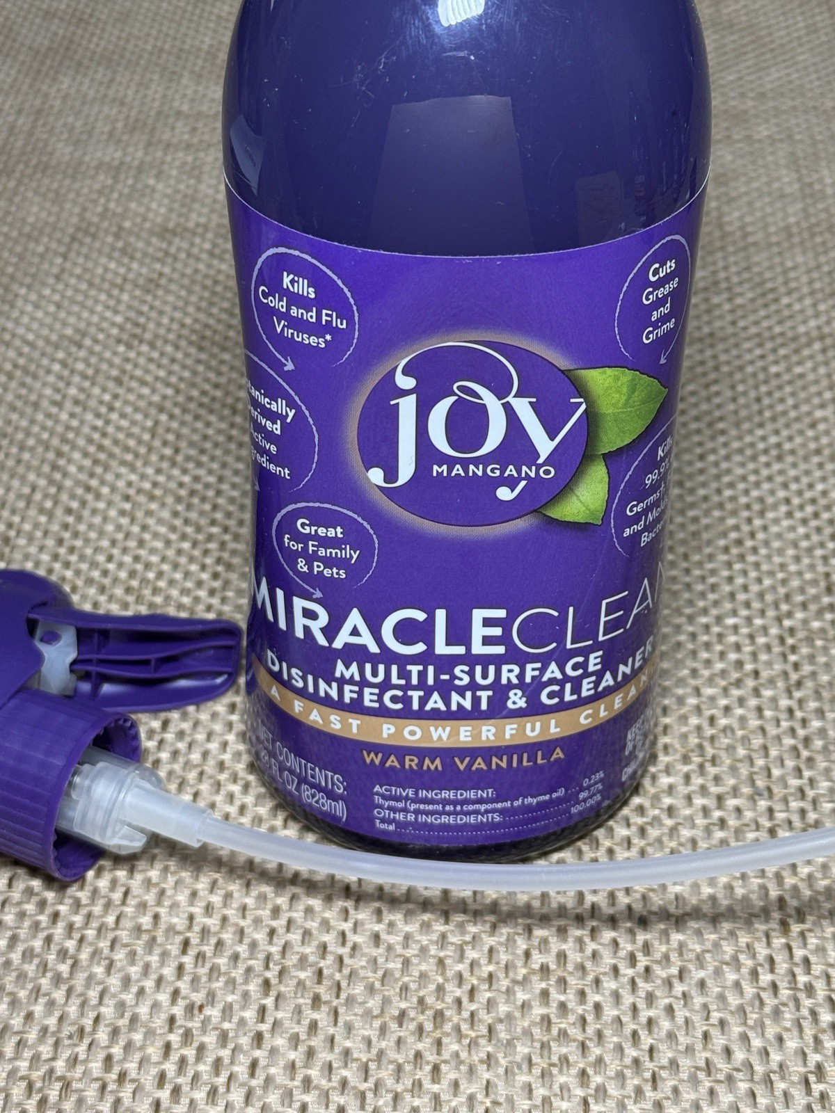 Joy Mangano MiracleClean WARM VANILLA Multi Surface Cleaner Disinfectant 28 Oz