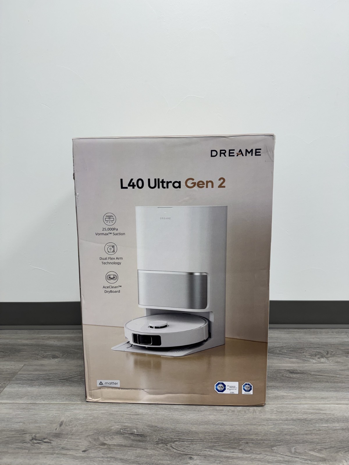 DREAME L40 Ultra Gen 2 Robot Vacuum 25kPa Suction – White – Open Box Condition
