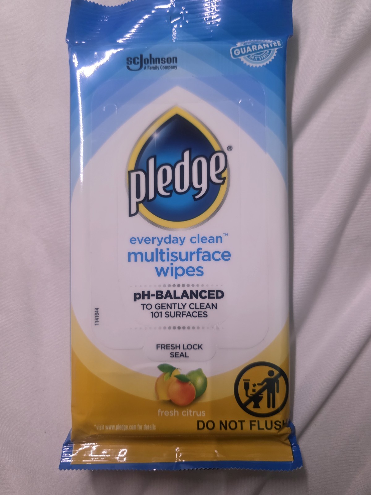 5 Packs of 25 Pledge Multi-Surface Wipes, Fresh Citrus/125 wipes