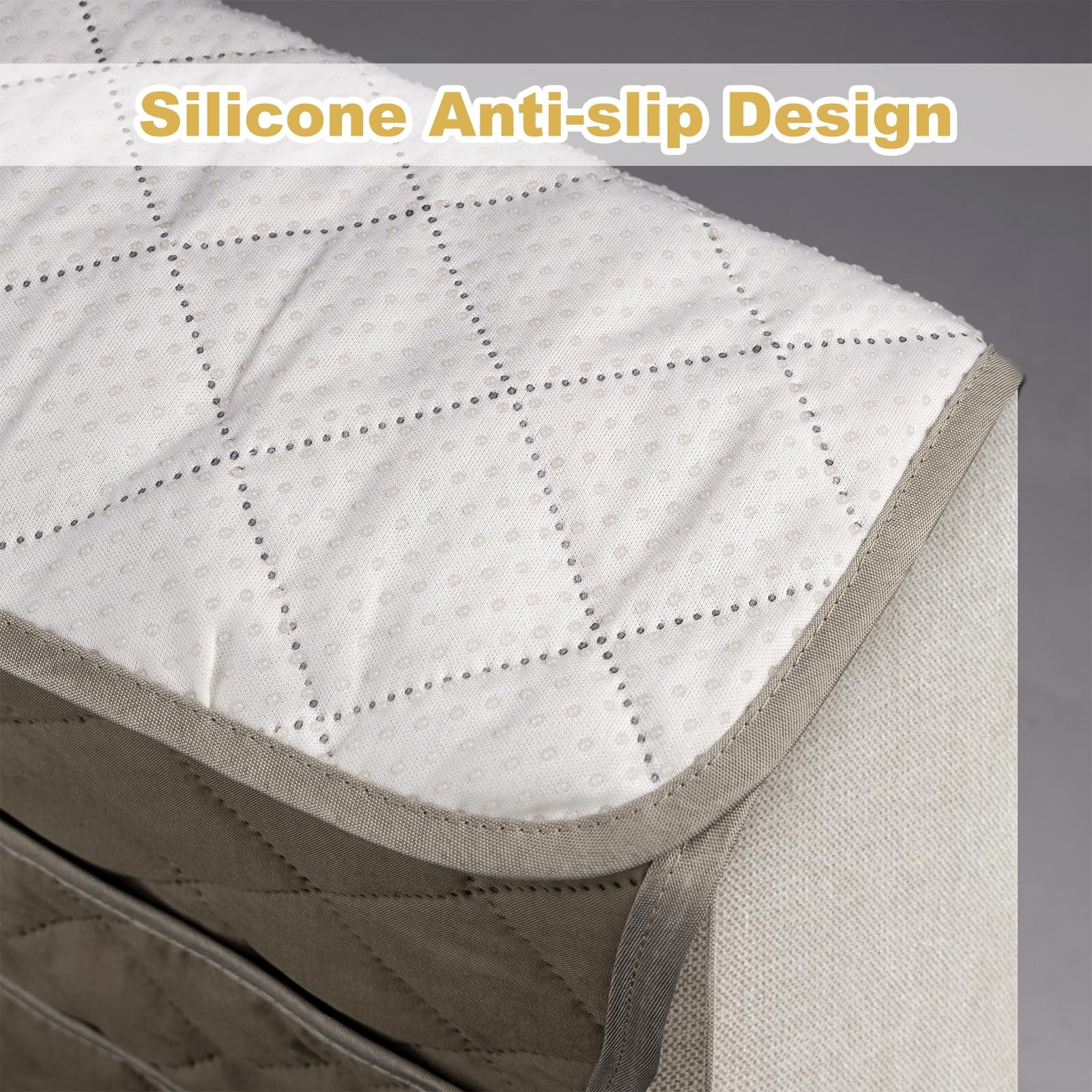 Beige Remote Control Holder Recliner Armchair Caddy Non Slip Sofa Armrest