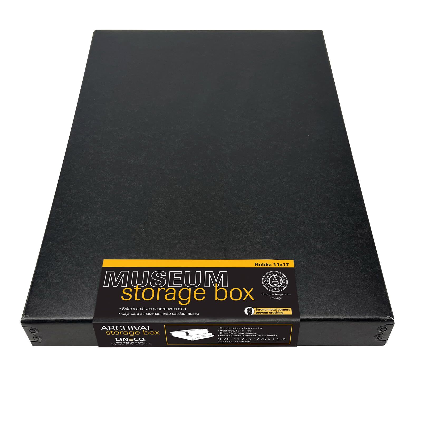 Lineco Museum Storage Box, Archival Quality Acid-Free Buffered Drop Front Design