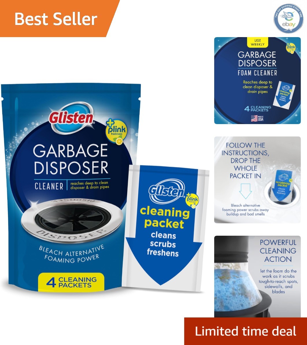 Eco-Friendly Garbage Disposal Cleaner – Lemon Scented, 4 Biodegradable Packets