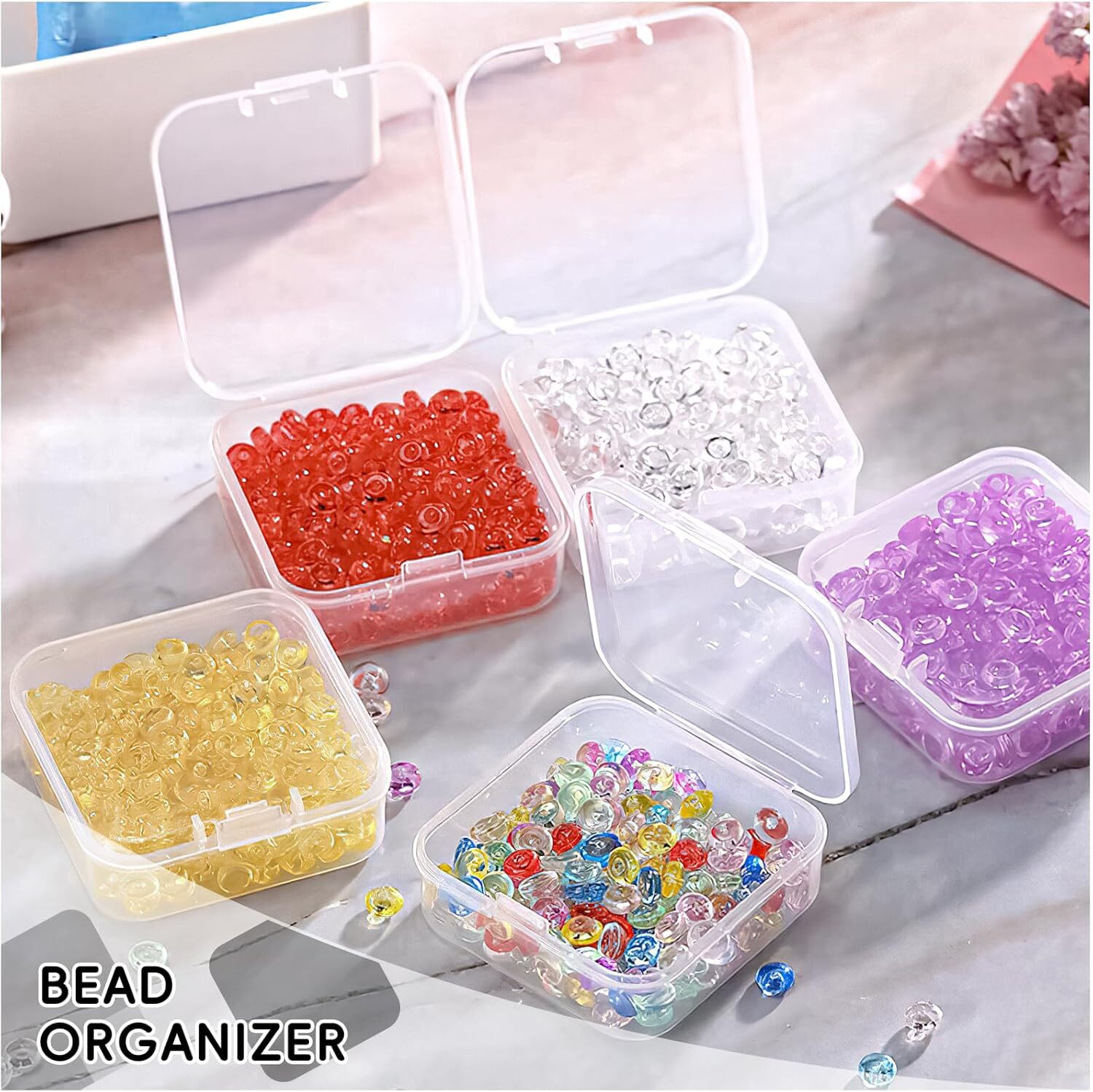 12x Small Plastic Storage Boxes Container Square Box Coins Screws Jewelry Crafts