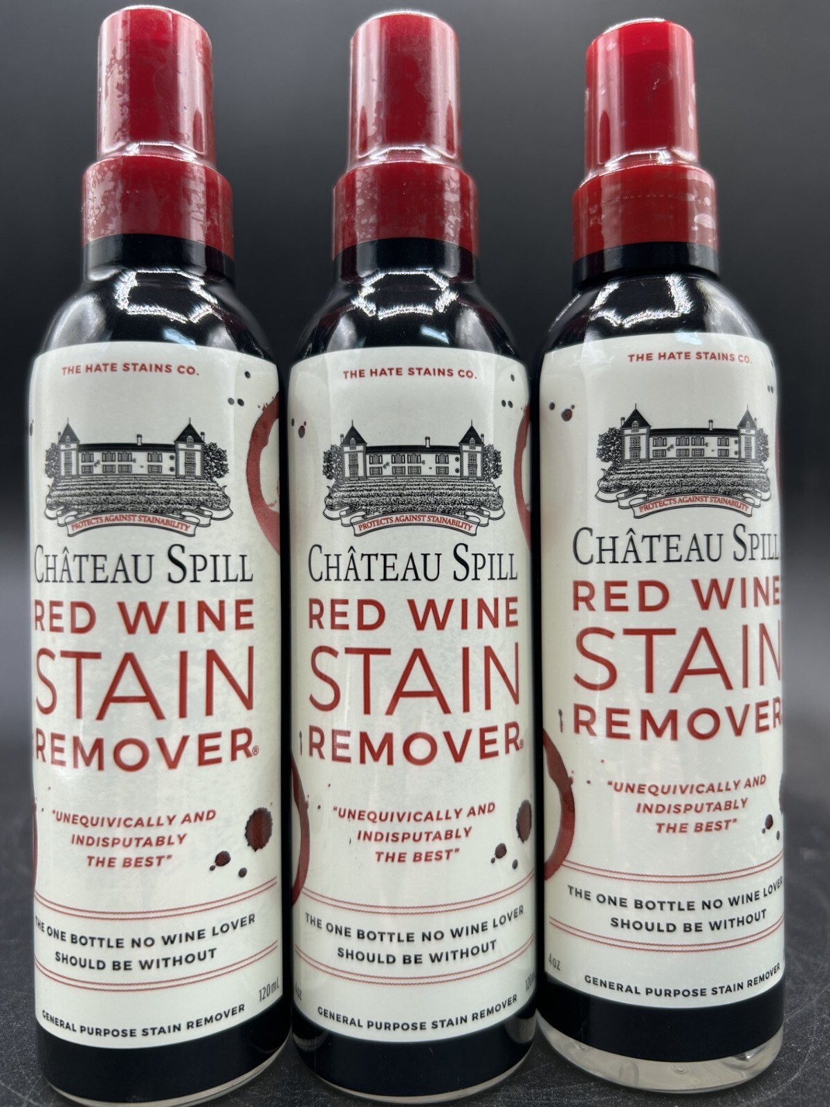 LOT OF 3 – CHATEAU SPILL Red Wine Stain Remover Spray – 4 Oz