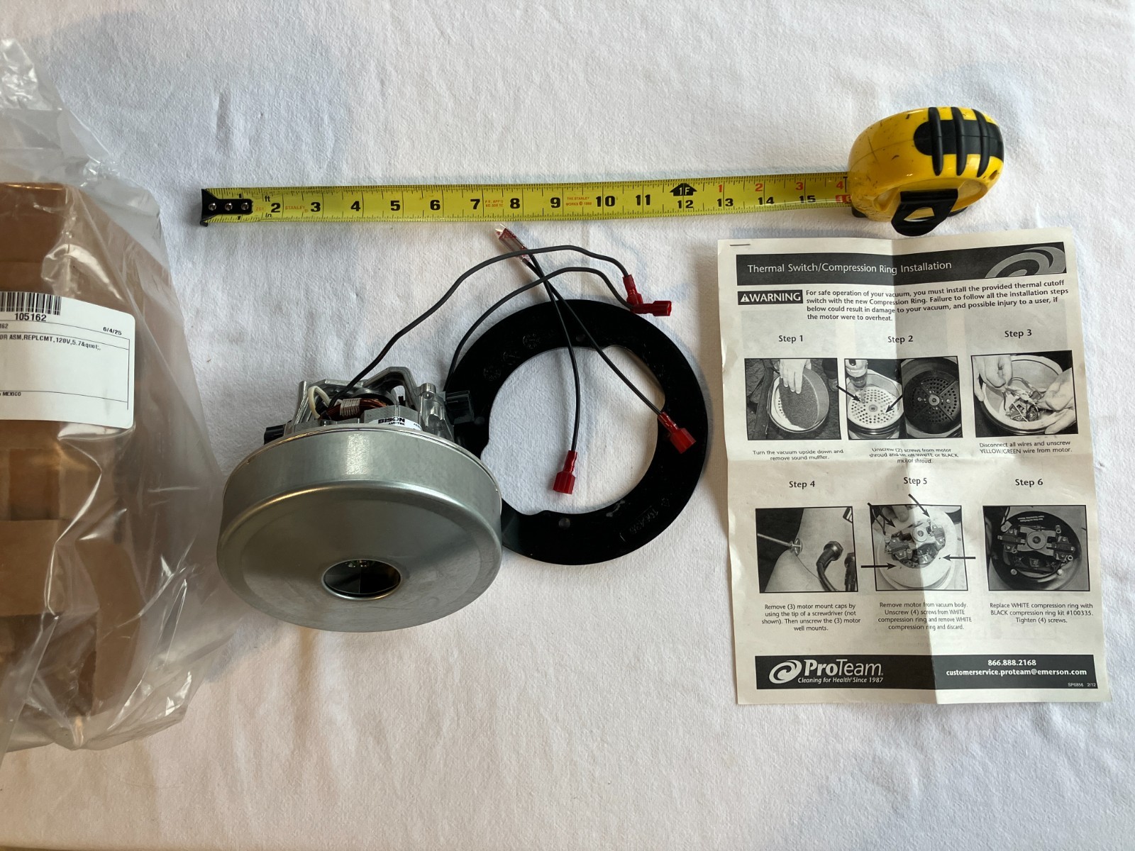 Genuine ProTeam 105162 Backpack Replacement Motor Assembly 120v,119347-07 300821