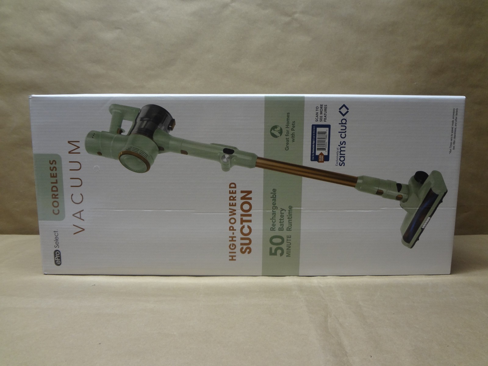 ePro Select EV2720RT-SG Cordless Stick Vacuum with LED Display, HEPA Filter